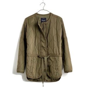 Madewell Olive Quilted Military Drawstring Jacket